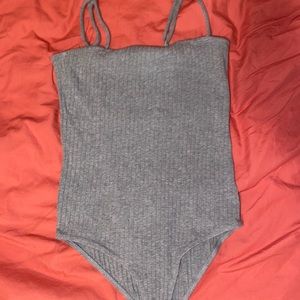Grey ribbed body suit Good condition